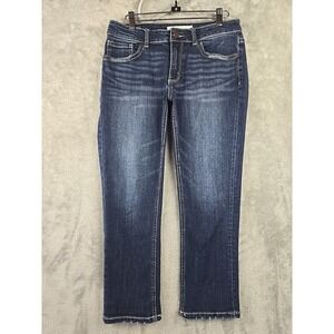 BKE Buckle Stella Slim Fit Mid-Rise Cropped Denim Jeans Women's 28x24 Blue